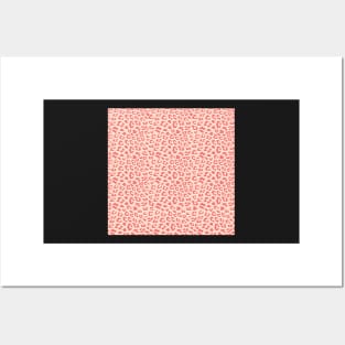 Living Coral White Leopard Animal Print Posters and Art